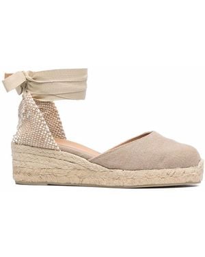 Castañer Espadrillas Con Zeppa E Lacci - Neutro