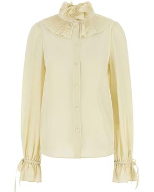 Valentino Garavani Cream Crepe Shirt - Yellow