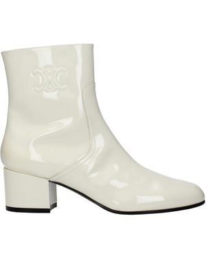 Celine Stivali Trionphe Donne Dipingono/Cotone - Bianco