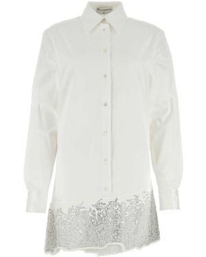 JW Anderson Jw Anderson Cotton Shirt Mini Dress - White