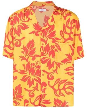 ERL Tropical Flower-print Shirt - Orange