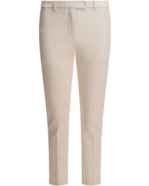 Max Mara Stretch Cotton Blend Trousers - Natural