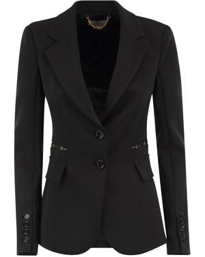 Elisabetta Franchi Single-Breasted Blazer With Jewel Details - Black