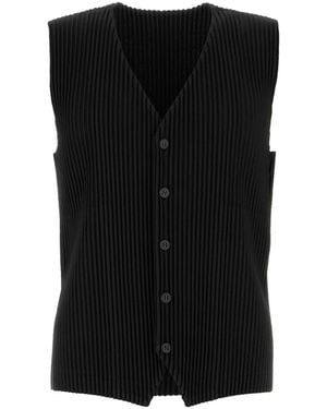 Homme Plissé Issey Miyake Homme Plisse' Issey Miyake Polyester Vest - Black