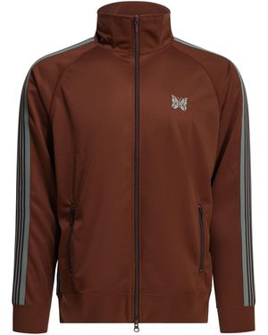 Needles Aiguilles Sweat Zippé "Track Poly" - Marron
