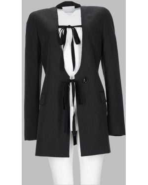 Maison Margiela Jacket Pinstripe Wool Virgin - Black