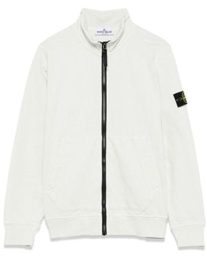 Stone Island Zip Sweatshirt - White