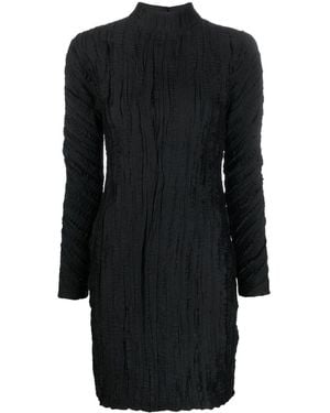 Rodebjer Jurk Met Gekreukt-Effect - Zwart