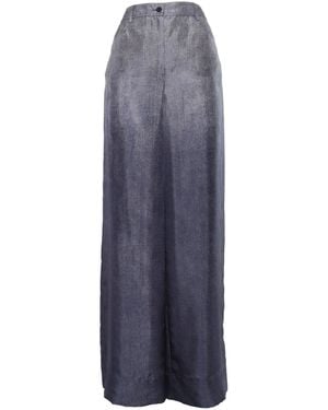 Alberta Ferretti Wide-Leg Silk Trousers With Fluid Drape - Blue
