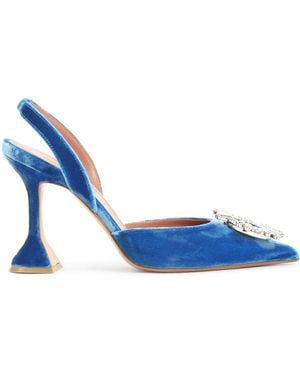 AMINA MUADDI Begun Sling 95 Velvet - Bleu