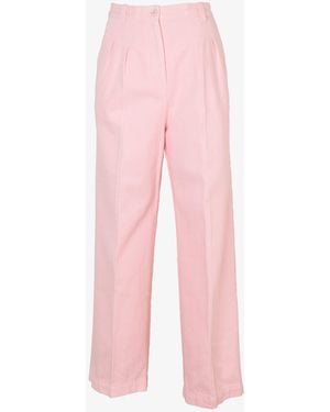 A.P.C. High-Rise Wide-Leg Trousers With Permanent Creases - Pink