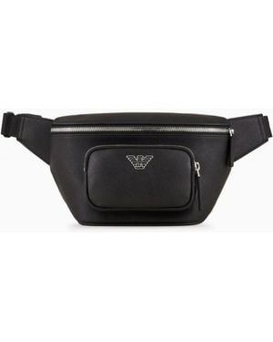 Emporio Armani Sac banane avec plaque et fermeture éclair - Noir