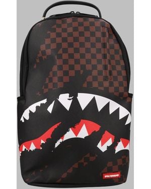 Sprayground Claw Tear Check Mini Backpack - Grey