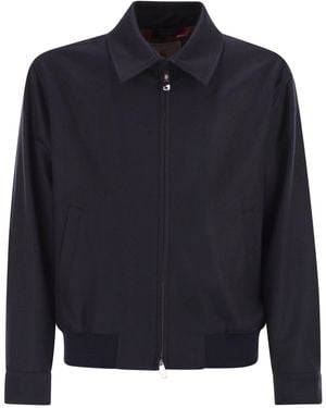 Baracuta G18 Melton Wool And Cashmere Bomber Jacket - Blue
