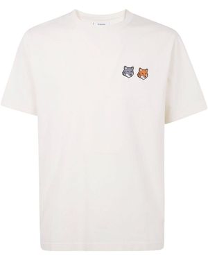 Maison Kitsuné Double Bold Fox Head Cotton T Shirt - White