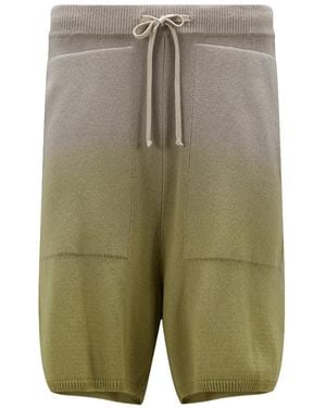 Moncler Gradient Effect Cashmere Shorts - Green