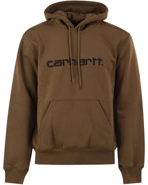 Carhartt Hoodie With Embroidered Logo - Green