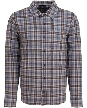 Vince Plaid Overshirt Jacket - Blue