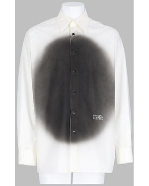 MM6 by Maison Margiela Graphic Oversized Button-Up Shirt - Grey