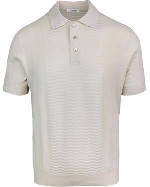 Paolo Pecora Polo in Maglia Crema - Grau