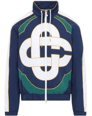 CASABLANCA Applique Colorblock Windbraker Jacket - Blue