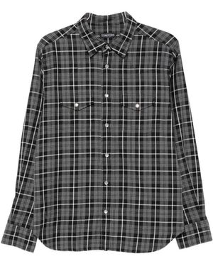 Tom Ford Checked Cotton Shirt - Grey