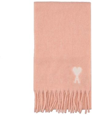 Ami Paris Echarpe De Coeur Crudo - Rosa