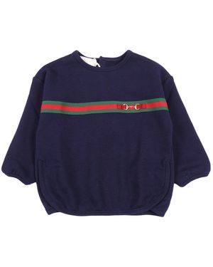 Gucci B L/S Sweatshirt aus gefilzter Baumwolle - Blau