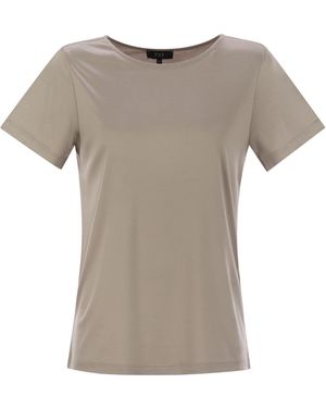 Fay Jersey T Shirt With Boat Neckline - Grey