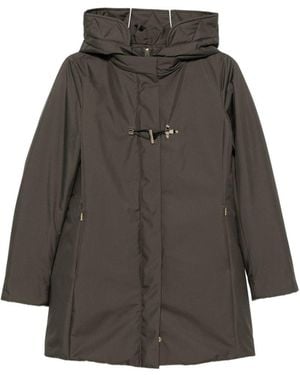 Fay Nylon Midi Parka Coat - Grey