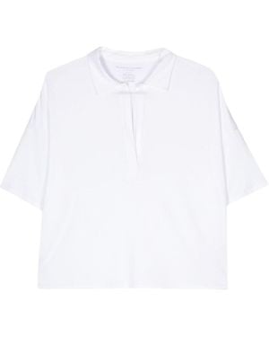 Majestic Polo In Viscosa Oversize - Bianco