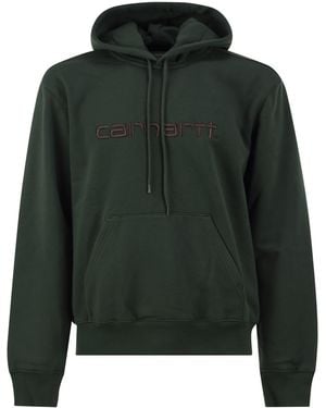 Carhartt Hoodie With Embroidered Logo - Green