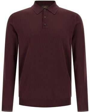 Zanone Virgin Wool Polo Shirt - Red