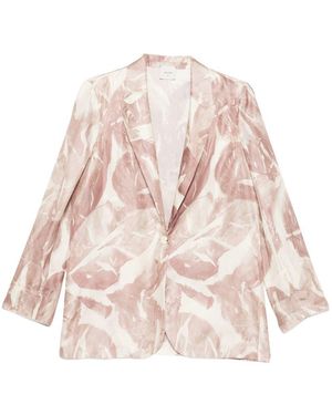 Alysi Bedruckte einreihige Jacke - Pink