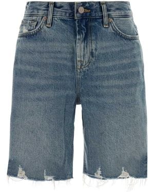 7 For All Mankind Denim Lola Bermuda Shorts - Blue