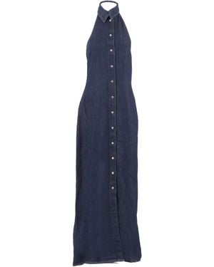 7 For All Mankind Halter Long Shirt Dress Blossom - Blue