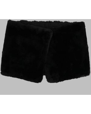 isabella pelliccia Luxurious Faux Fur Scarf - Black