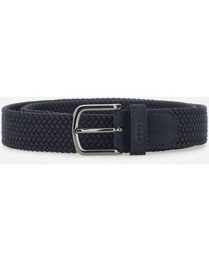 BOSS Blauer Geflochtener Ledergürtel