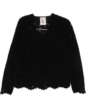 Semicouture Calanthe Pullover mit V-Ausschnitt - Schwarz