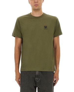 Belstaff T-Shirt With Logo Patch - Green