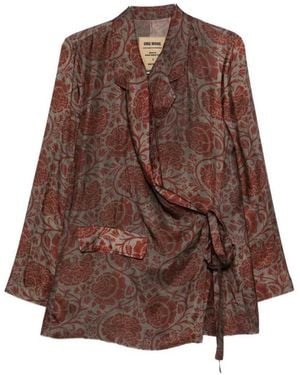 Uma Wang Blazer Mit Blumen-Print - Braun