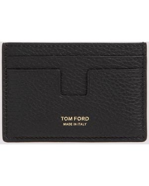 Tom Ford Tarjetero de piel - Negro