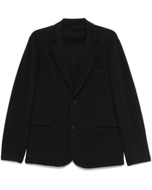 EA7 Cotton Single-Breasted Jacket - Black
