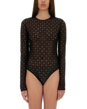 Givenchy Monogram Tulle Bodysuit - Schwarz