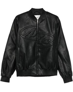 Arte' Halblogo-Lederjacke - Schwarz