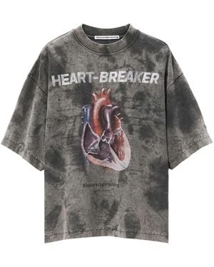 Alexander Wang Heartbreaker T Shirt With Graphic Print - Grey