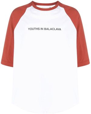 Youths in Balaclava Jugendliche in Balaclava Männern Raglan T -Shirt stricken - Rot