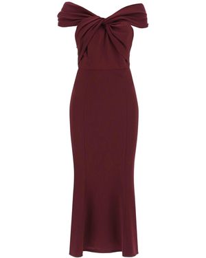 Roland Mouret Stretch Cady Midi Kleid Mit Verdrehtem Detail - Rood