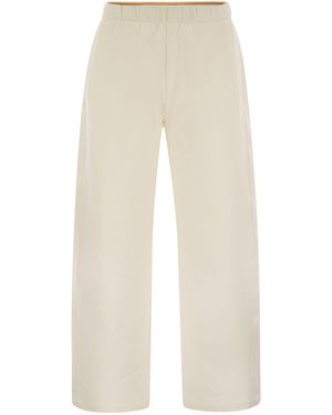 Max Mara Filovia Silk And Cotton Fleece Pants - Natural