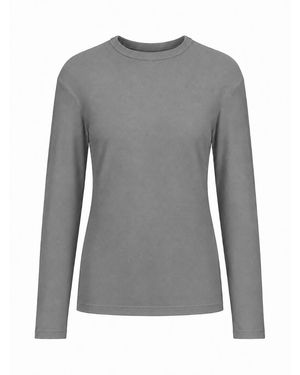 LA ROSE Long Sleeve Jersey T Shirt - Gray
